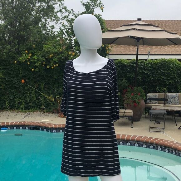 Green Envelope Blue/White Stripe 3/4 Sleeve T SzXL - Picture 1 of 12